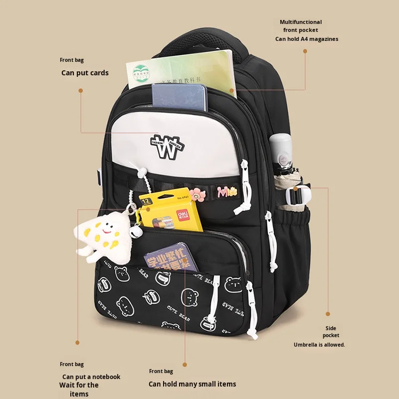 Waterproof Teen School Bag Girls Sac a dos High Quality School Backpack for Teenagers Mo aperçu 2