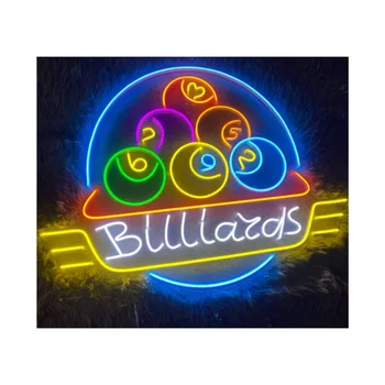Billiard neon sign light can be personalized to customize the sign Happy Birthday Party neon sign wall decoration for children