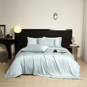Wholesale 100% Organic Bamboo Custom Fitted Sheet 300TC Cooling Viscose Bedding Sheets Set