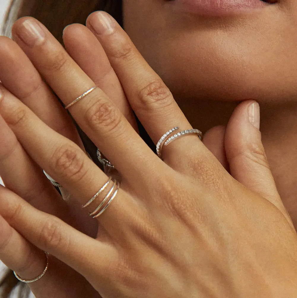SR319 RINNTIN 14K Gold Plated Cubic Zirconia Open Twist  14K Gold Plated Cubic Zirconia Open Twist Eternity Band Ring Women main image 0