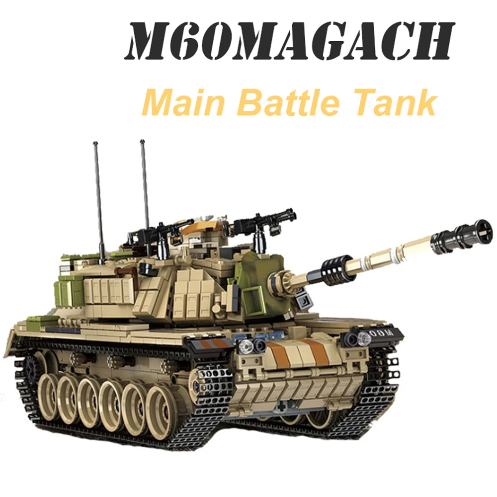 New 1753pcs Military World War M60 Magach Main Battle Tank 2in1 WW2 Army Forces 