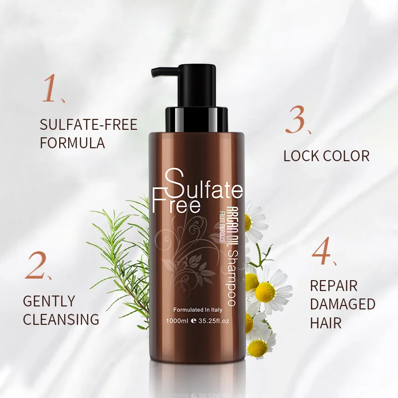 Private Label Nuspa Morocco Argan Oil Organic Sulfate Free Nourishing Hair Shampoo