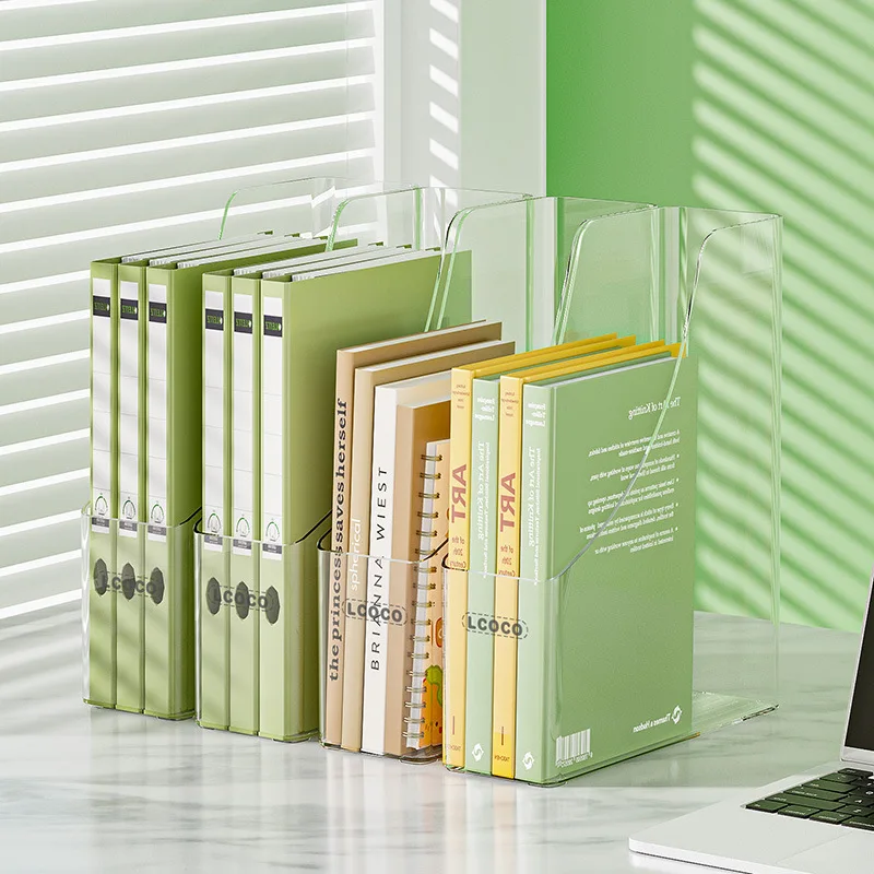 Bureau transparent porte-fichiers boîte de rangement livre bureau étagère bibliothèque support de bureau bureau boîte de fichiers