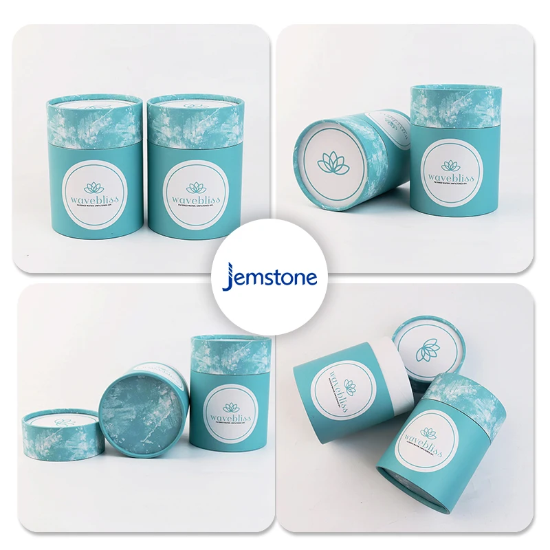 100% Recyclable Embossed Cardboard Cylinder for Beverage and Food Packaging Candy Coffee Bean Tea Bag Paper Tube Box