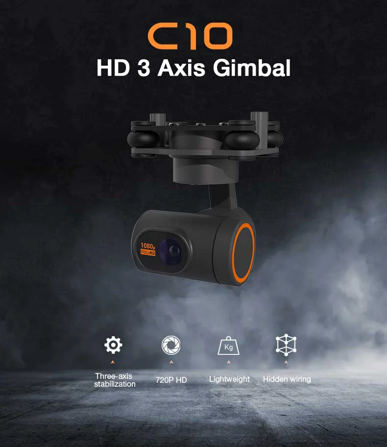 C10 1080P HD three-axis night vision gimbal for agricultural drone with gimbal camera fpv accessories manufacture