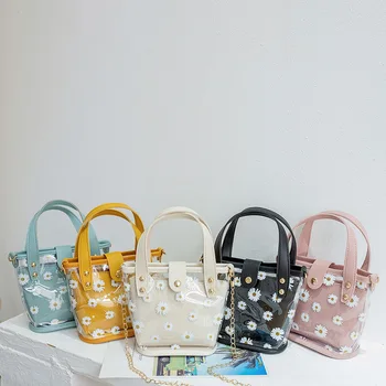 Foreign trade transparent handbag 2024 handbags small fragrant female bag bun mother bag Daisy chain crossbody bag