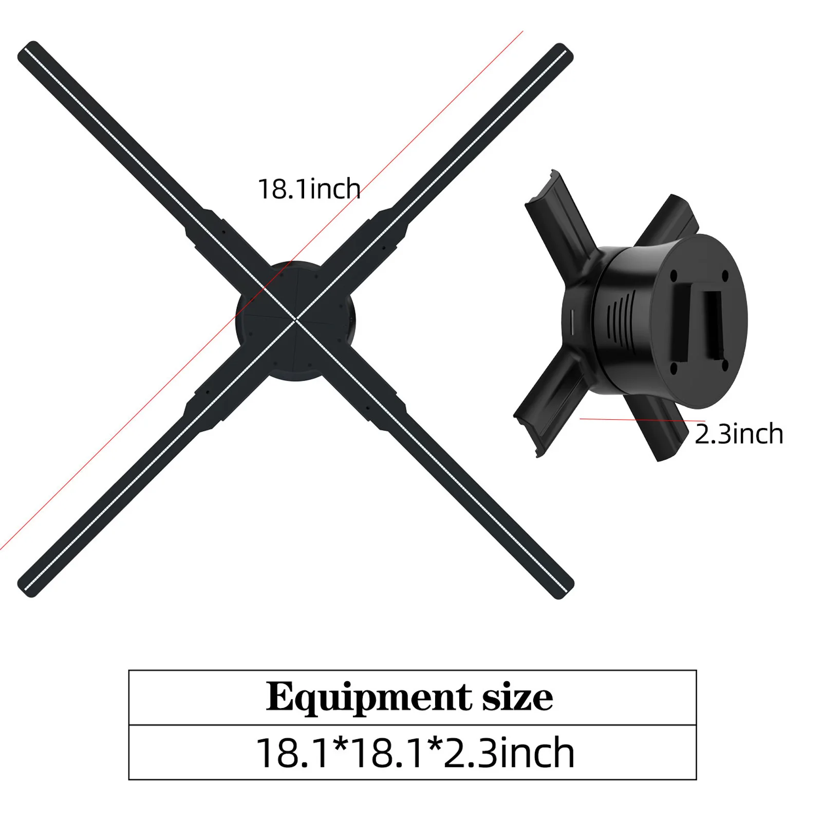 Proiettore Ologramma 3D Missyou 70cm | Con WiFi, Bluetooth E Telecomando | 700 Video
