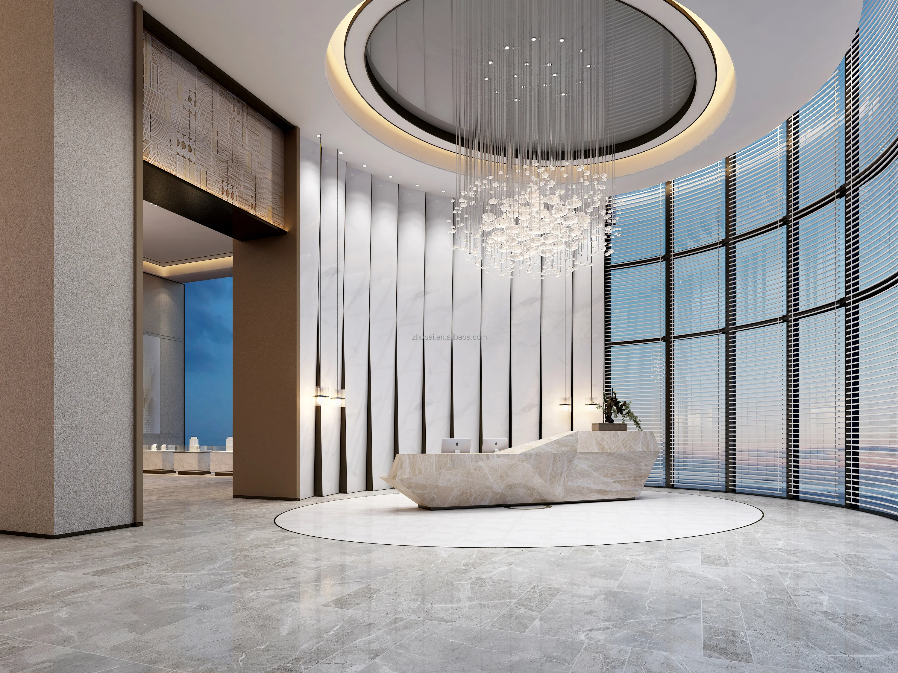 Luxury Customizable Reception Counter Desk for Hotels Salons Offices Schools Gyms & Hospitals LED Light Free Design Installation 3