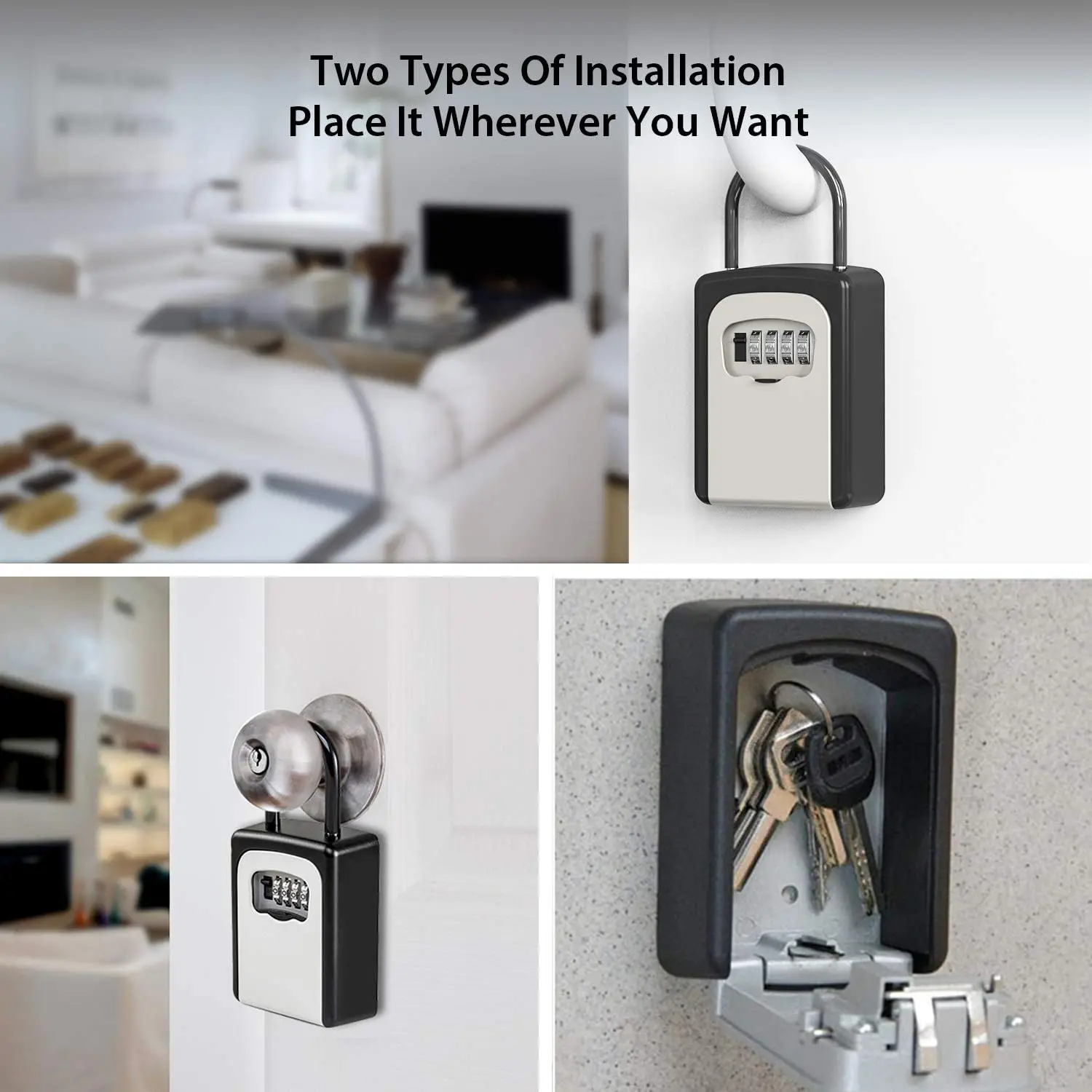 Key Lock Box Combination Lockbox Code  House Key Storage Lock Box