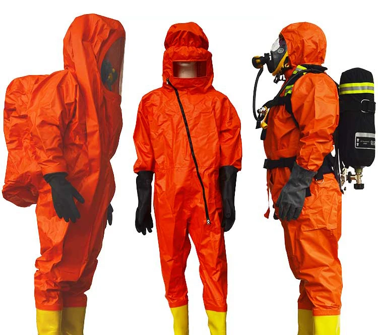 Full Body Safety Encapsulated Chemical Suit Chemical Protective ...