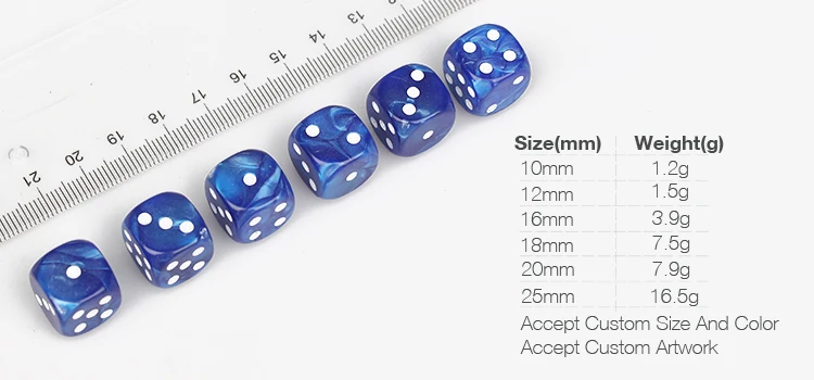 Синий с фокусным расстоянием 25 мм 6 двухсторонняя с украшением в виде кристаллов с гравировкой акриловые кости с стягивания талии