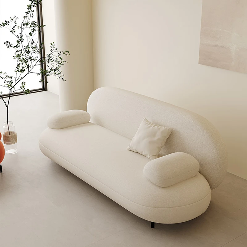 Modern Minimalist Hotel Clothing Store Reception Sofa Living Room Sofa Semi Circle Sectional Loveseat Round Velvet Sofas