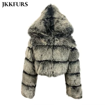 Wholesale Short Style Winter Warm Fur Jacket Hooded Faux Fur Coat Women