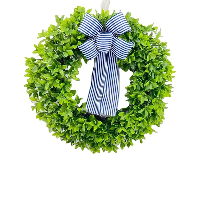 Factory Wholesale Ribbon Bow Wedding Party Artificial Wreath Decoration for Home Wall Decor Wreath Garland