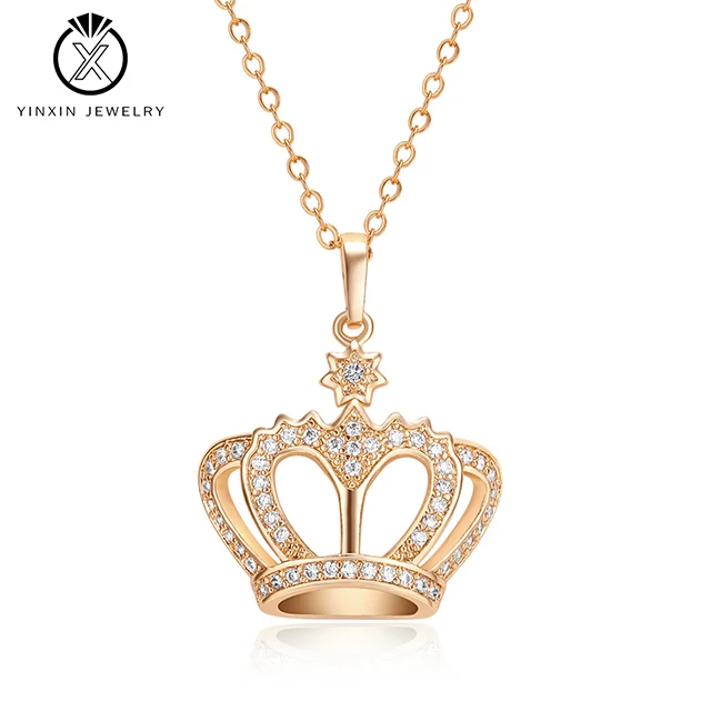 Yixin Jewelry Fashion 18k Gold Crown Full Diamond Pendant Copper Real Gold  Plated Ladies Versatile Factory Outlet Jewelry - Buy Crown Pendant,18k Gold  Necklace,Fasion Jewellery Product on Alibaba.com