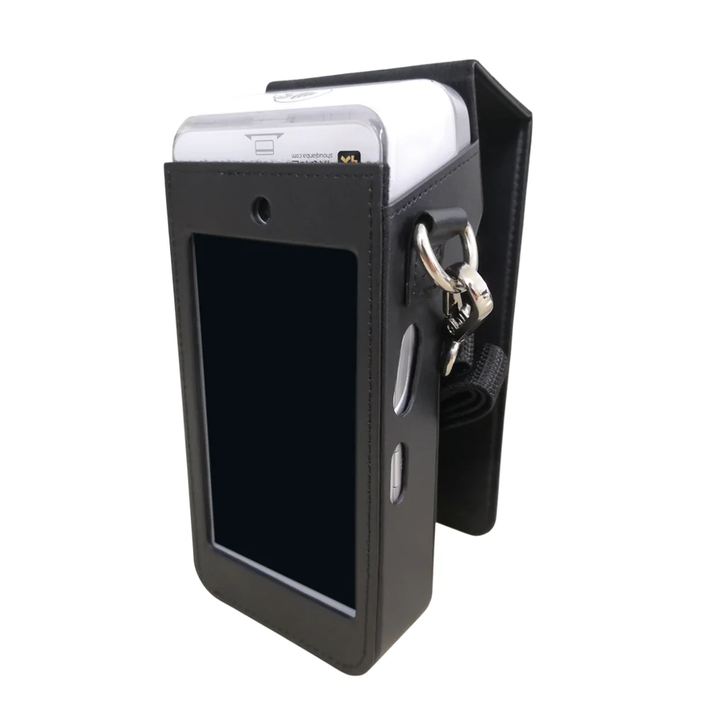 For Pax A920 Smart POS Terminal Device PU Leather Protective Case Shoulder Bags With Front Cover Protect Screen & Shoulder Strap