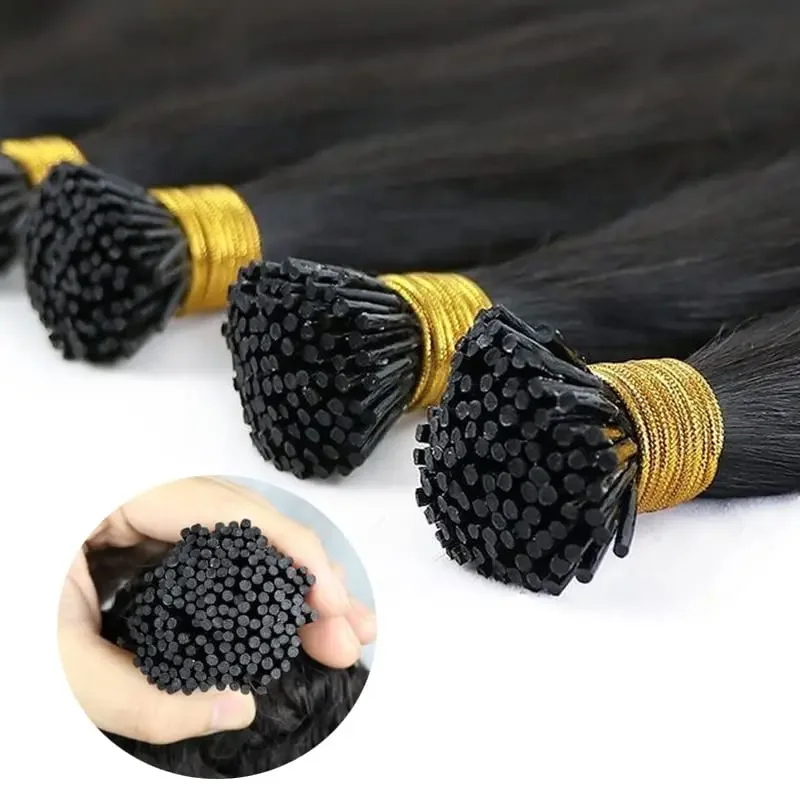 Natürliche Echthaar-Extensions, I-Tip, glatt, Remy, vorgebunden, 16-26 Zoll_voghion.com