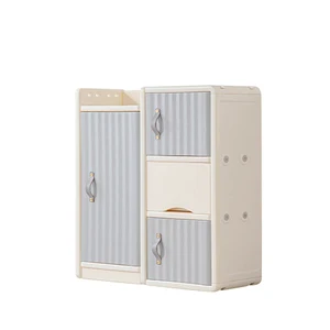Large Capacity Indoor Furniture Organizer Simple Modern Style Plastic Toy Cabinet Wardrobe for School Storage