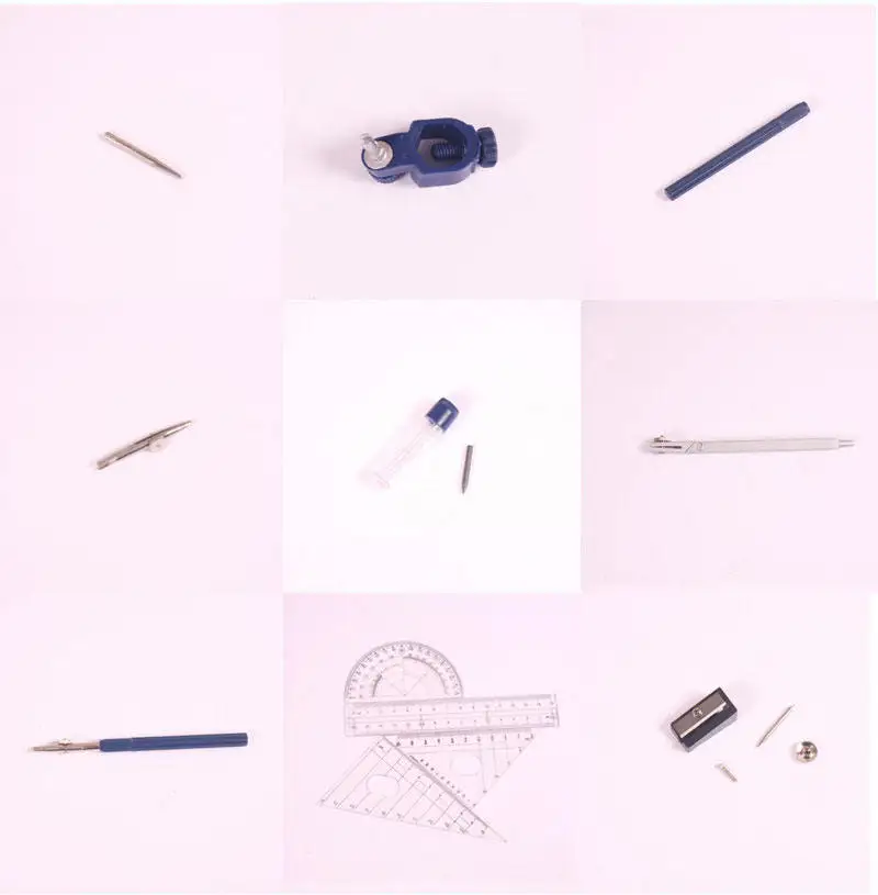 Набор прецизионных геометрических фигм для профессионального металлического компаса с Небьющимся ящиком для хранения