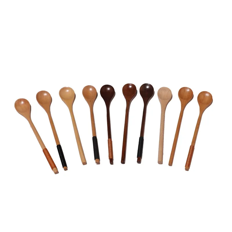 Wooden Stirring Coffee Spoons Long Handle Honey Coffee Spoons Stirring ...