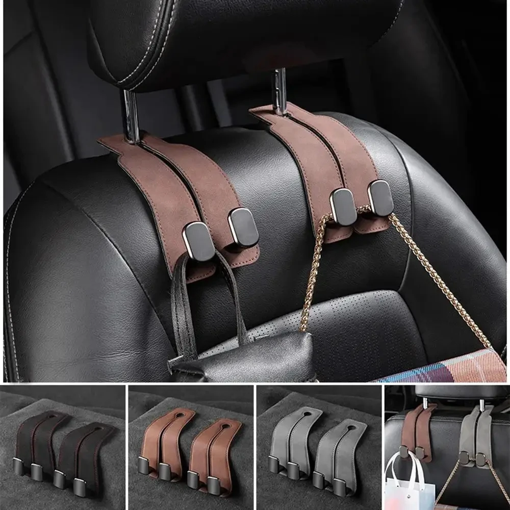 High Quality Car Seat Back Headrest Hidden Hook Velvet Leather Metal ...