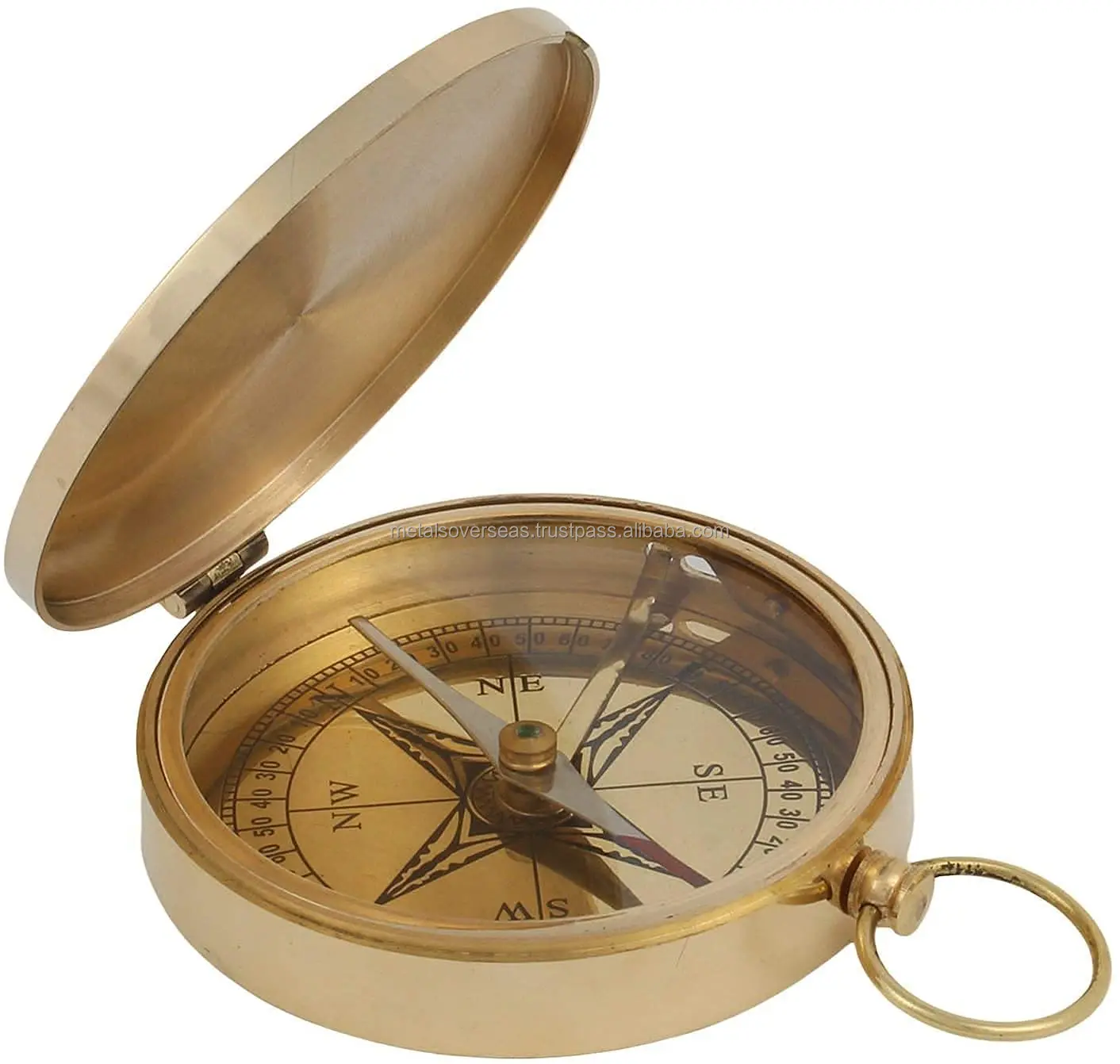Boussole Marine Nautique En Laiton Avec Cadran Solaire - Style Ancien - Fait Main Inde