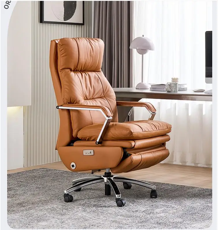 Luxury Leather Office Chair Recliner With Foot Rest Ceo Office Chair