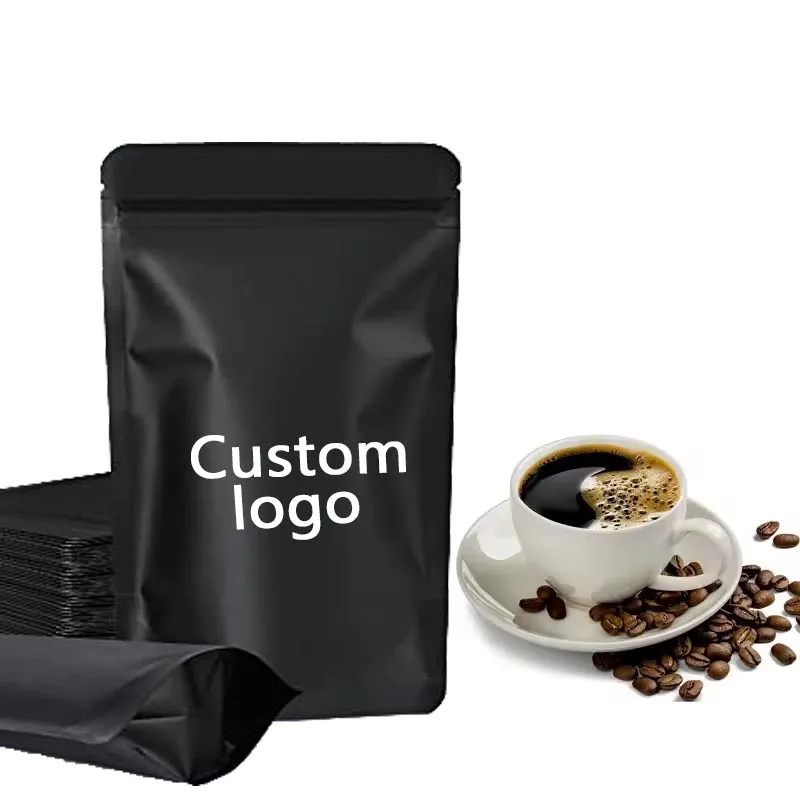 Custom Printing 250g 500g 1kg Flat Bottom Coffee Pouch Coffee Bags Coffee Beans Packaging Bags with Air valve