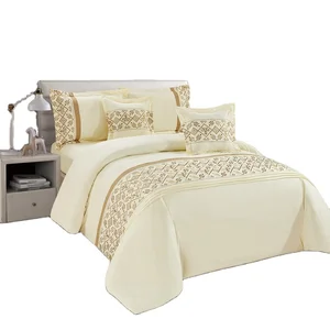 Designer Embroidery Duvet Cover Set Cotton Sateen Embroidery  Bedding Duvet Cover Set