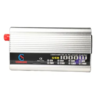 Congsin 1000W DC 12V To AC 220V Modified Sine Wave Power Inverter & Converter with Battery Clip