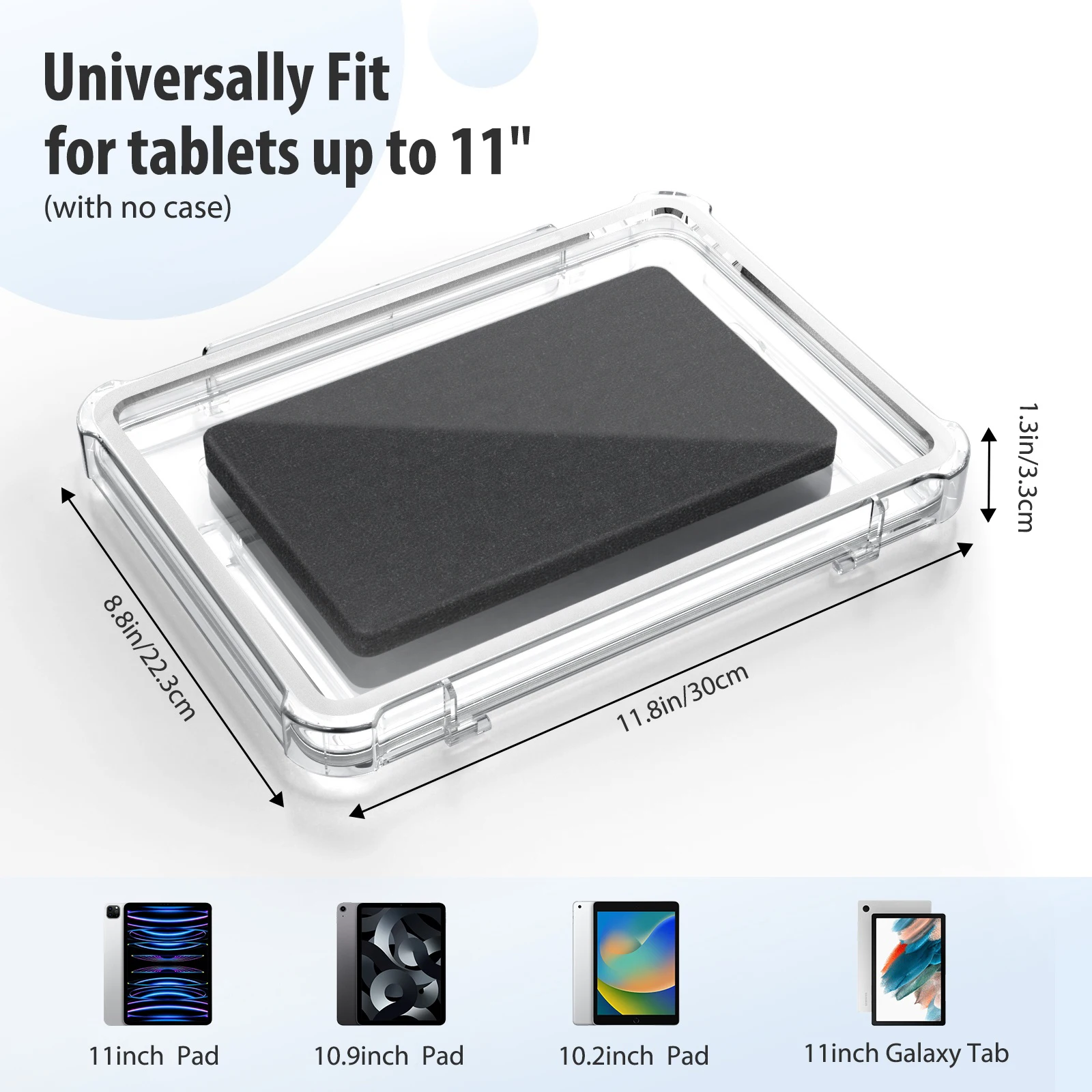 MoKo 360 Rotating Clear ABS Anti Fog Touch Screen Water Resistant Bathrooms Shower Kickstand Tablet Holder for iPad Pro 11