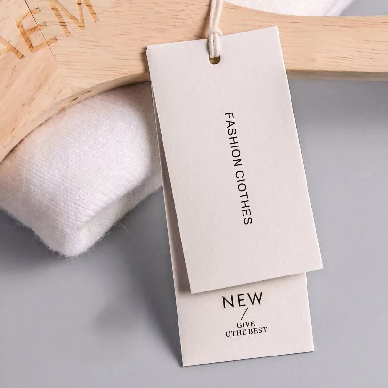 Custom Printed and Designed Paper Cards Hang Tags for Clothing Brand High Quality Designs Hang Tags