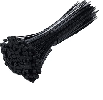 2.5x100mm/200x4.8mm Black Reusable PA66 Releasable Plastic Nylon Cable Ties