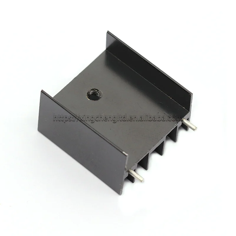 50pcs Black Aluminum Heat Sinks – 23x16x25mm, 2-Pin For TO-220 Transistors, Perfect Cooling Solution 8 thumbnail image
