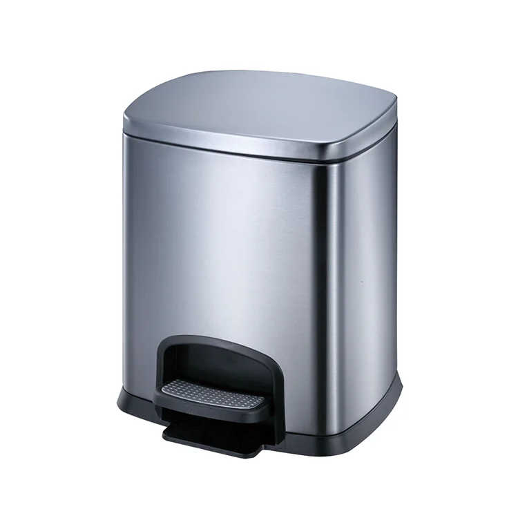12L Stainless Steel Foot Pedal Trash Can Waste Bin Space Saving Eco ...
