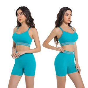 Shorts Set Moisture-wicking and Sweat-releasing Fitness Yoga Shorts Pants, Underwear, Seamless Fitness Shorts, Sports Bra Sets