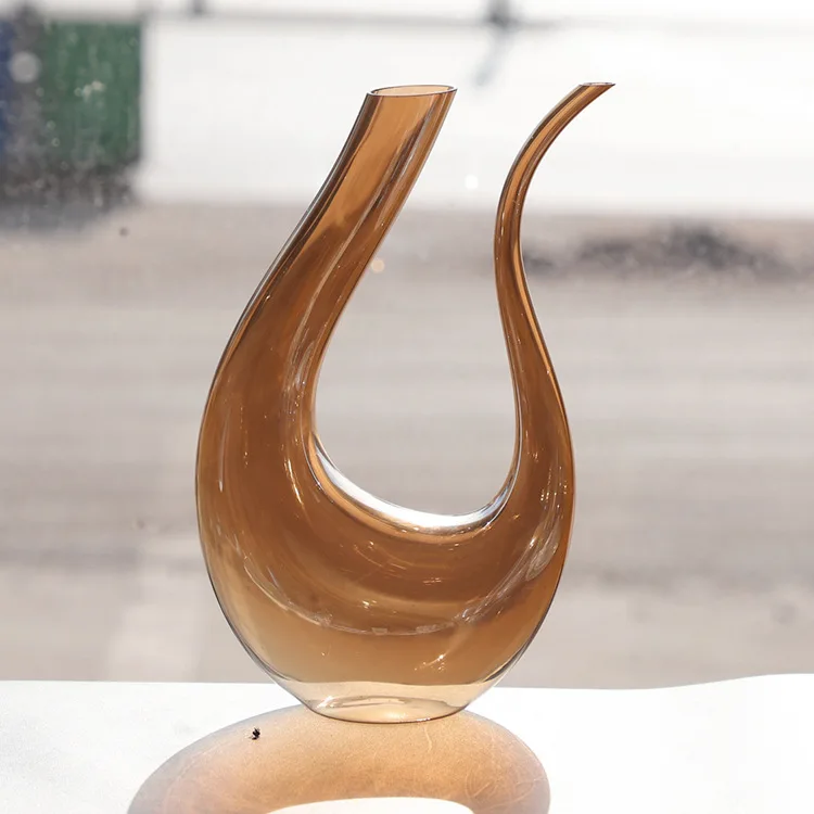 Европейский креативный красочный лазерный u-образный бытовой Лебедь хрустальный стеклянный графин для красного вина