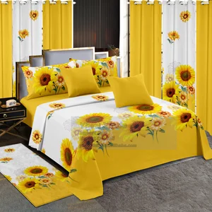 Luxurious Quilted King Size Bedspread Set with 13-Piece Complete Bedding and Matching Curtains