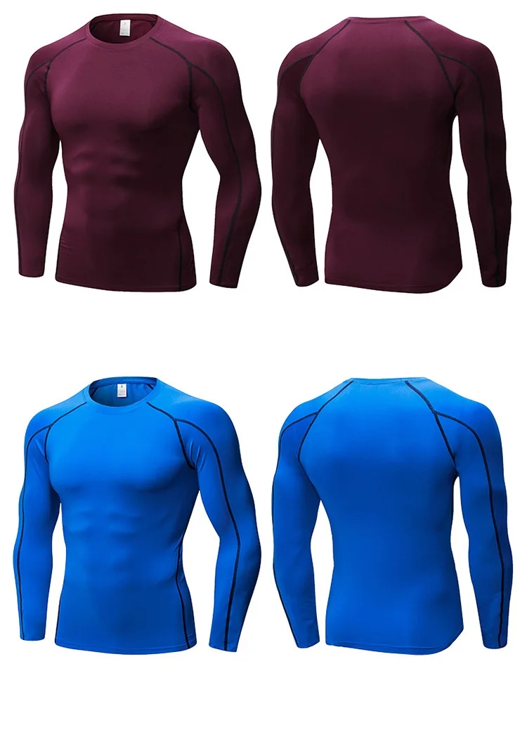 Custom Wholesale Compression Shirts Base Layer Mens Polyester Workout