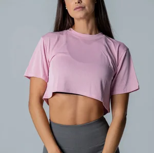 Fitness Fall Soft Buttery Custom Crop Top for Women t Shirt Gym Sports CROPPED TEE Crop Top Mujer