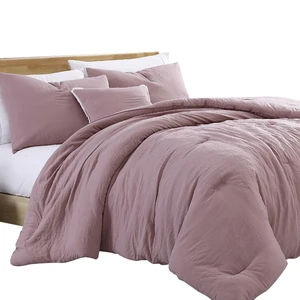 2022 Hot Sell Luxury Cotton Like Prewashed  100gsm Microfibre Solid Comforter Sets 4pcs for All Season