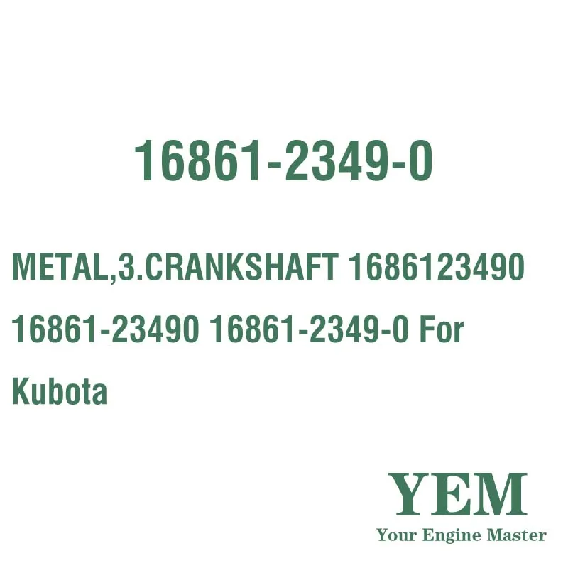 METAL 3.CRANKSHAFT 1686123490 16861-23490 16861-2349-0 for Kubota Engine