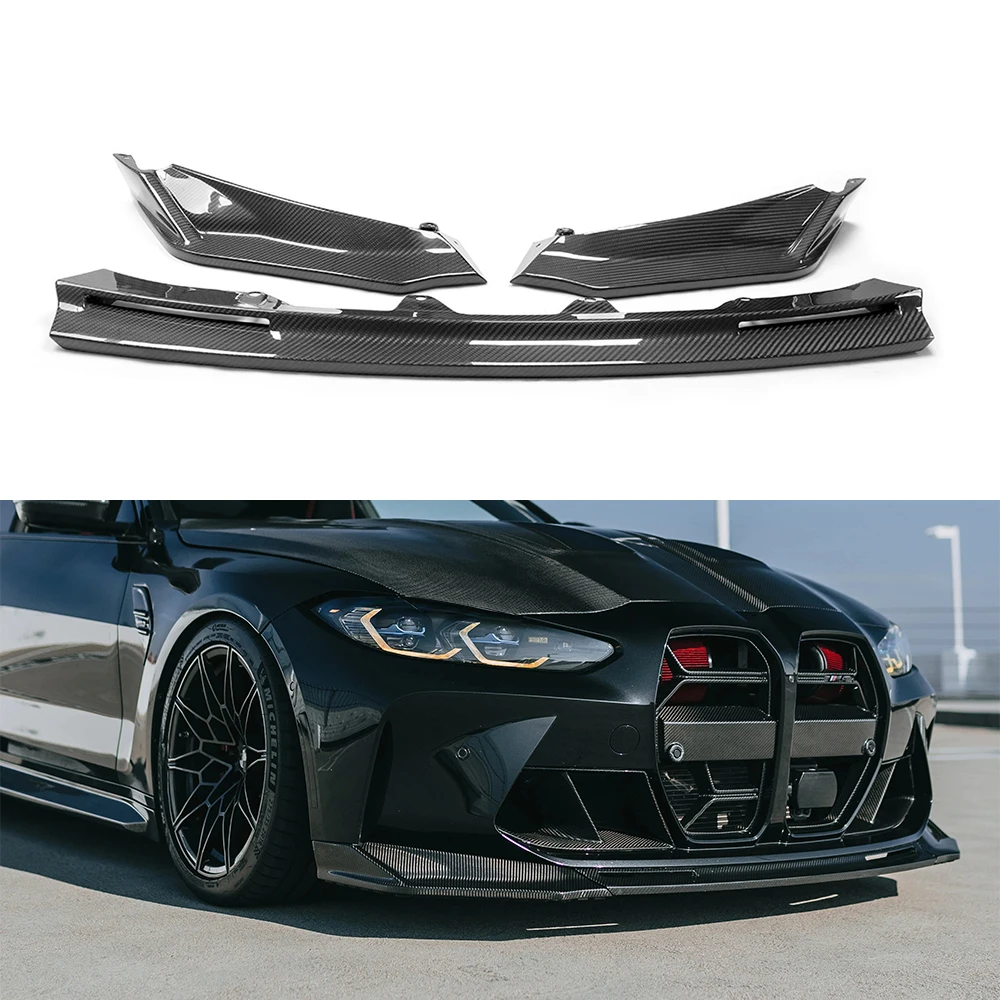 Carbon Fiber Front Bumper Splitter Front Lip Accessory Trim For BMW M3 M4 G80 G81 G82 G83 V Style