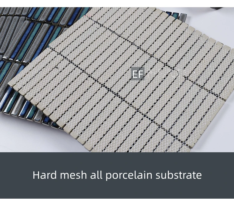 Factory Custom Modern Glazed Porcelain Finger Strip Mosaic Tile Luminous Accents for Bathroom Kitchen Hotel Backsplash Wall