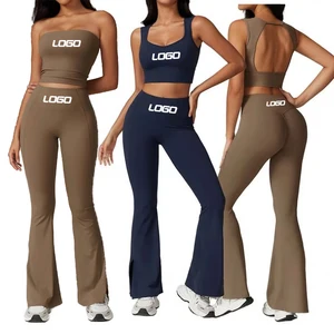 Sportswear Gym Outfit Yoga Sets Nylon Wholesale Workout Clothes Gym Fitness Scrunch Butt Women Active Wear Set