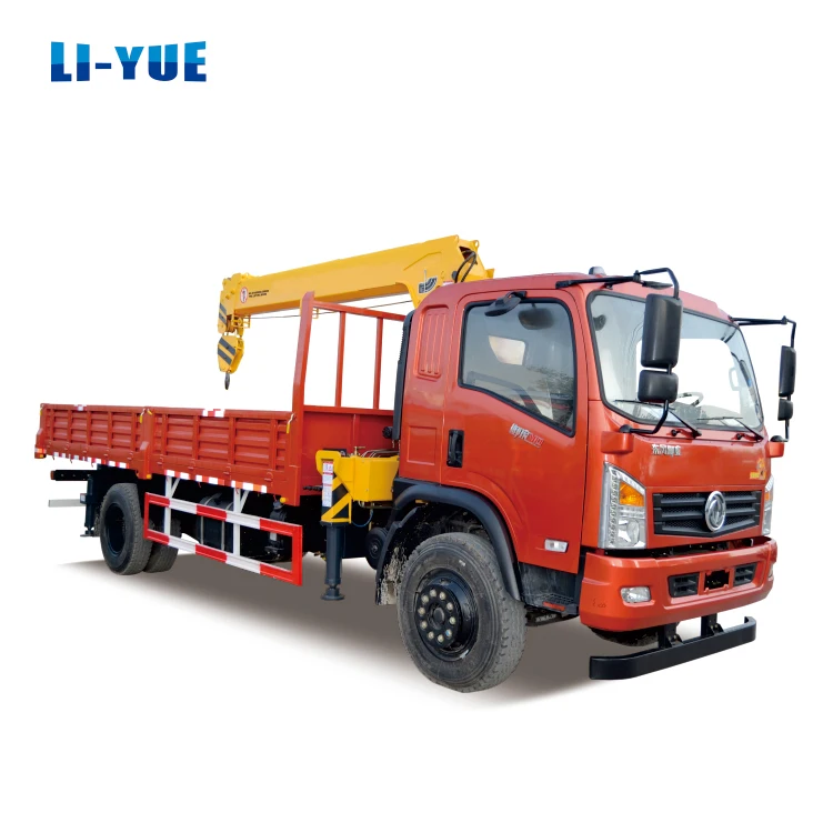 Dongfeng 4x2 170 HP Cummins Engine 5 Ton Tipper Dump Truck with Mounted Crane