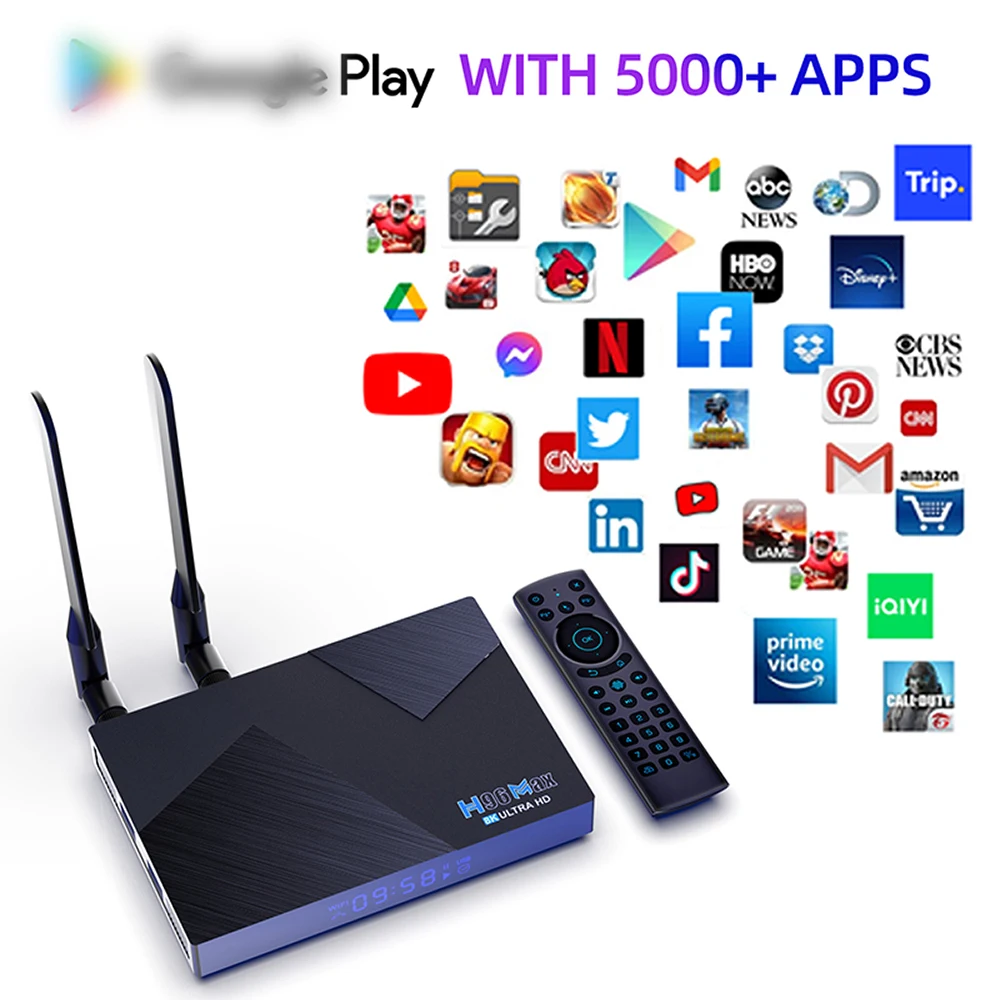 Rockchip RK3588 Tv Box Dual Wifi Wifi6 BT5.0 Box H96 MAX V58 Android 12  DDR4 RAM 4gb 8gb ROM 32gb 64gb H265 8k 1000M LAN 2.4g 5g