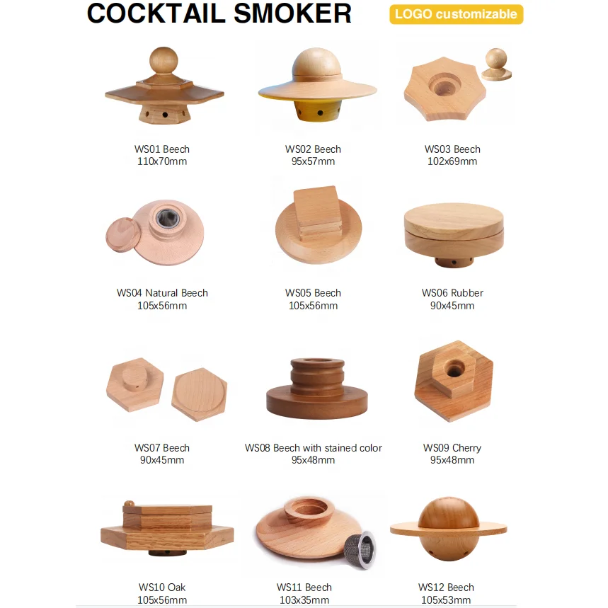 Роскошный деревянный набор для коптильни с коптилью для коктейлей и деревянными чипсами