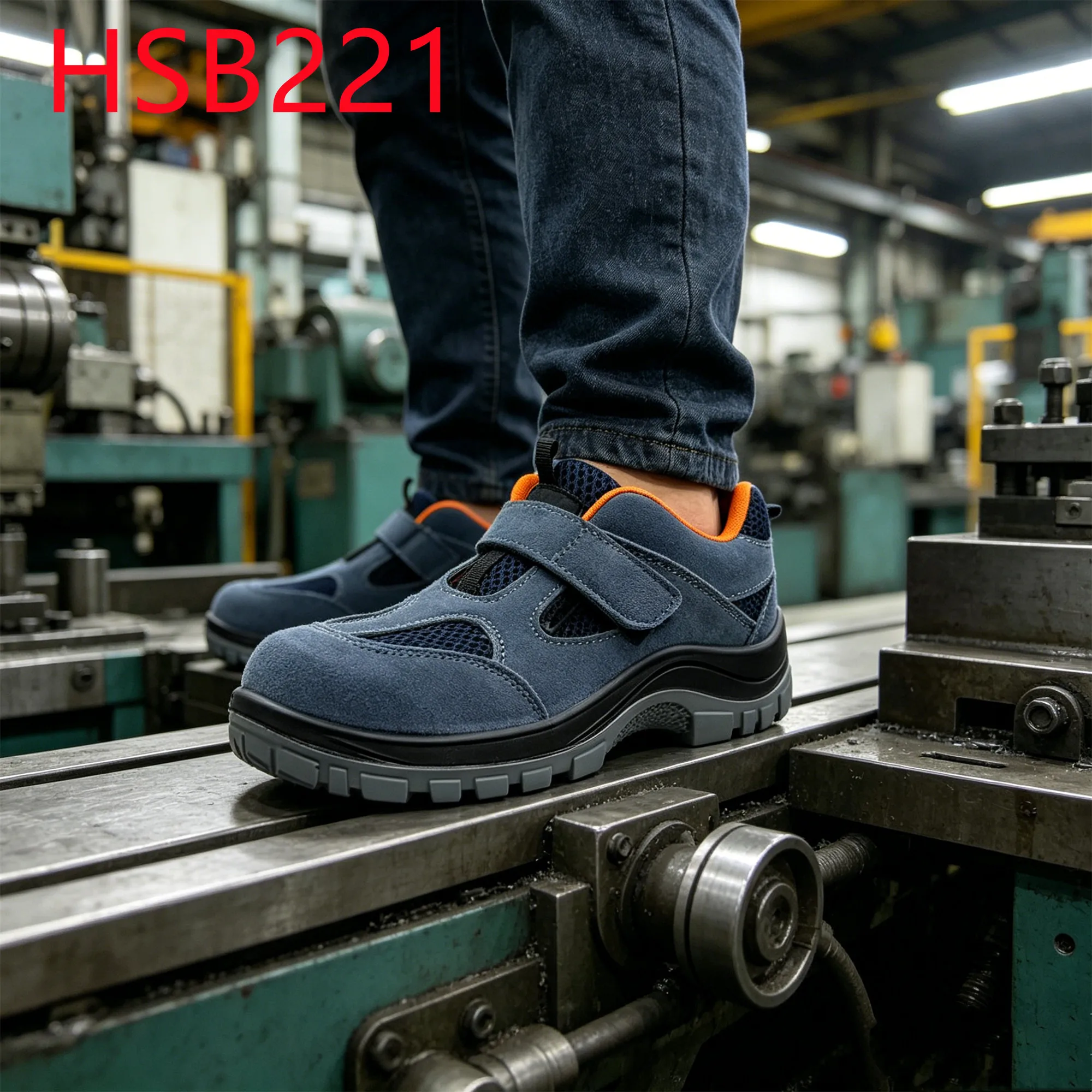 YYR,Turkey Popular Quality Natural Suede Leather Blue Safety Footwear Specific Environments Anti-hit&puncture Work Shoes HSB221