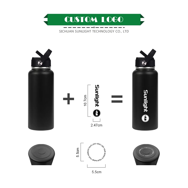High Quality Custom Water Bottle Logo Leak Proof Sports Metal Waterbottle Insulated Drink Bottle Stainless Steel Water Bottle